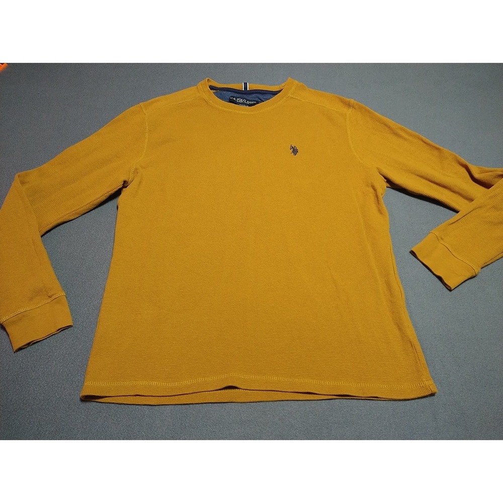 U.S. Polo Assn. Thermal Shirt‎ Men M Mustard Outdoor Hiking Hunting Stretch